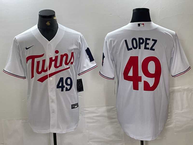 Men%27s Minnesota Twins #49 Pablo Lopez Number White Stitched MLB Cool Base Nike Jersey->new york mets->MLB Jersey